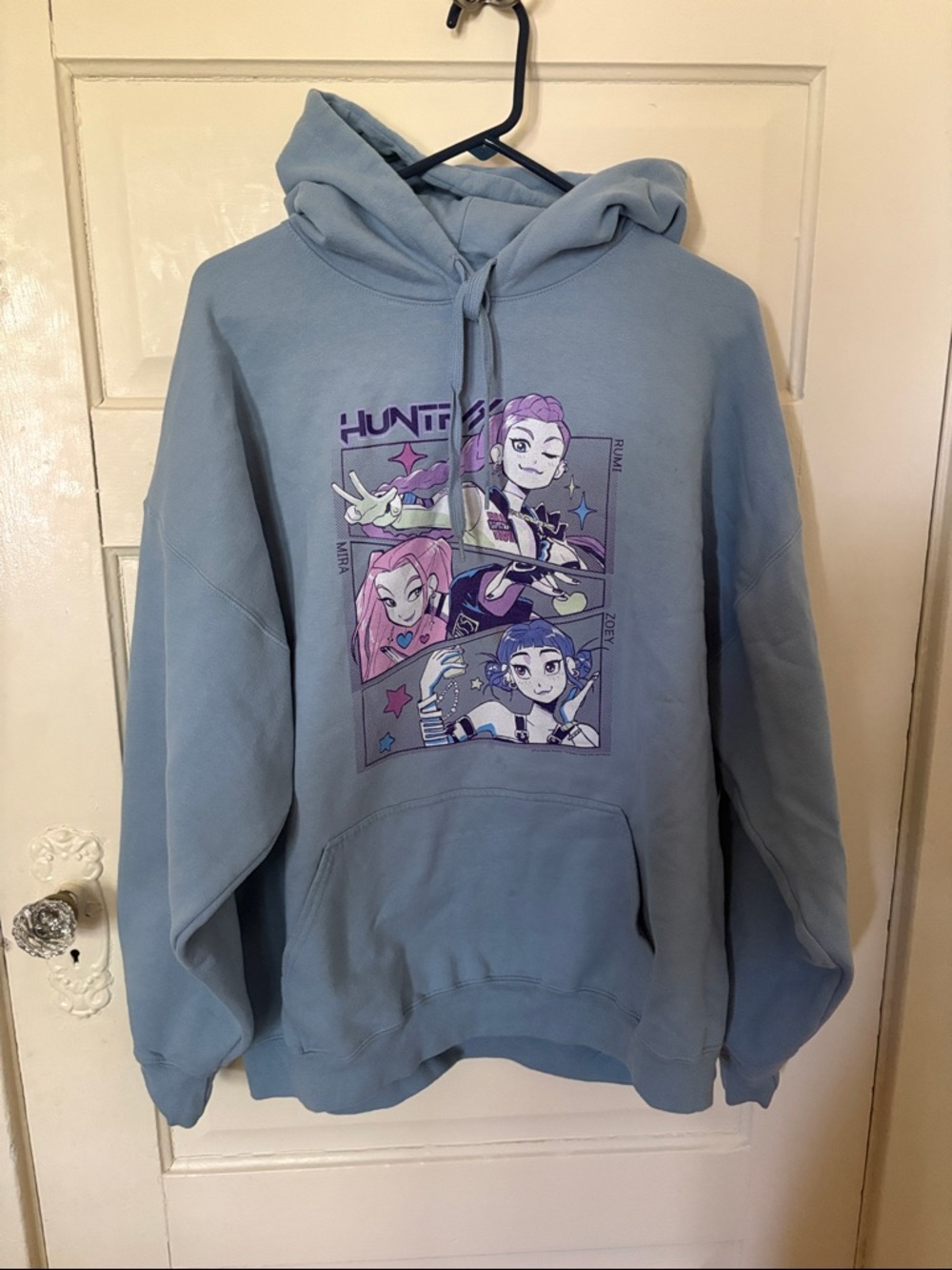 Light blue Huntrix hoodie